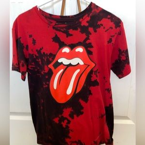 Red and Black Rolling Stones Tongue Tee Size Medium